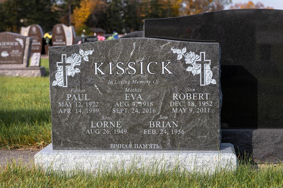 Kissick, Jet Mist memorial installed in Holy Family cemetery.