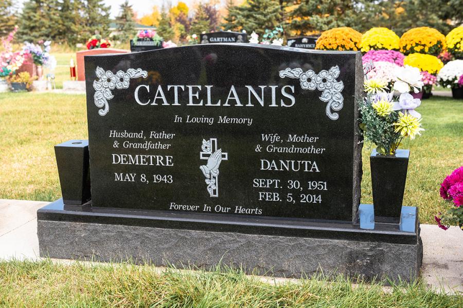 Catalanis, Midnight Black traditional memorial installed in Holy Ghost cemetery.
