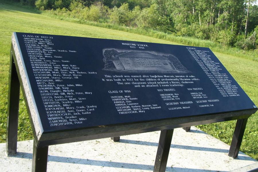 Midnight Black dedication granite plaque installed in Rossburn, Manitoba