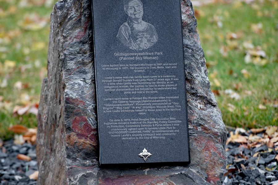 Park dedication plaque