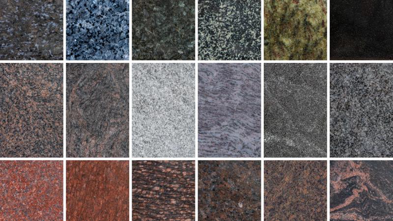 Granite Colours available at M.C. Delande's