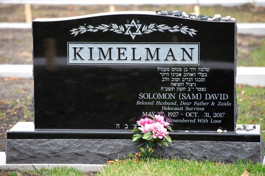 Kimelman, Midnight Black traditional  memorial installed in B'Nay Abraham cemetery.