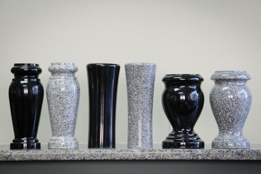 Granite Vases, available in various styles & sizes to match your granite memorial 