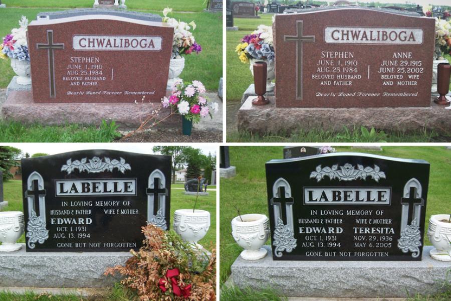 On-site lettering added to memorials with our portable equipment