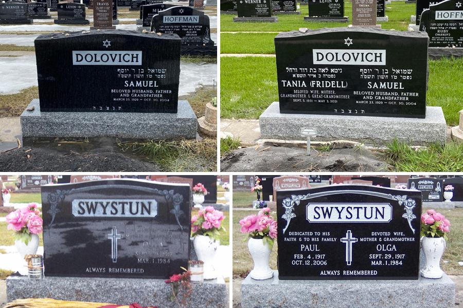 On-site cemetery lettering, we can match fonts to an existing stone regardless if they are from another company
