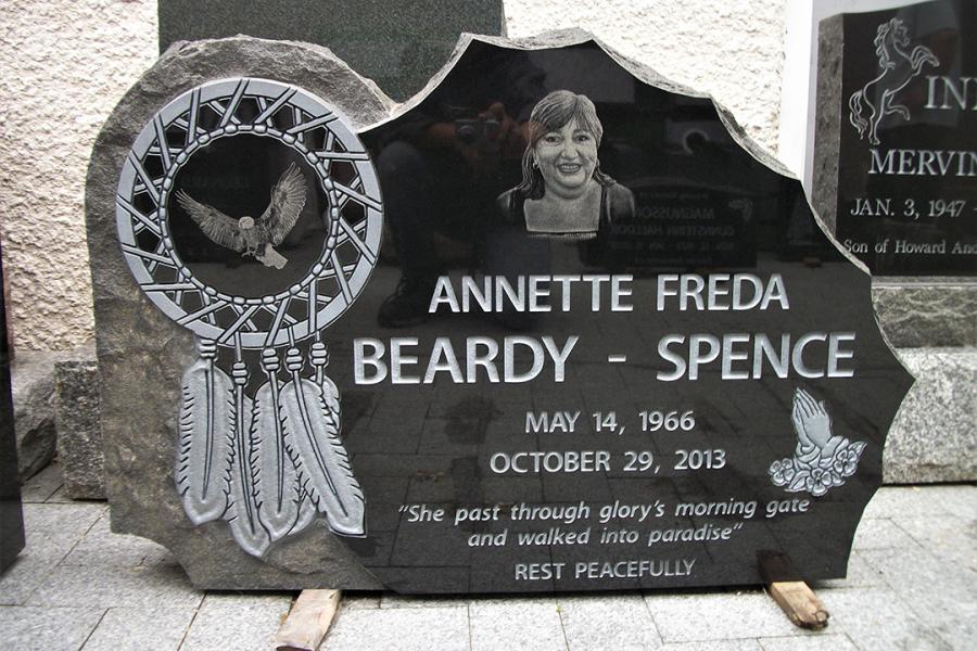 This beautiful First Nations Treaty 1 Territory custom design Memorial is almost ready to travel up North 