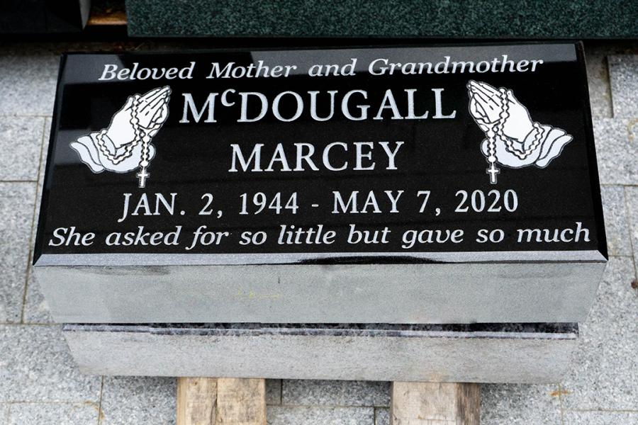 McDougall, a 20 x 10 x 4 Midnight Black flat grass granite marker