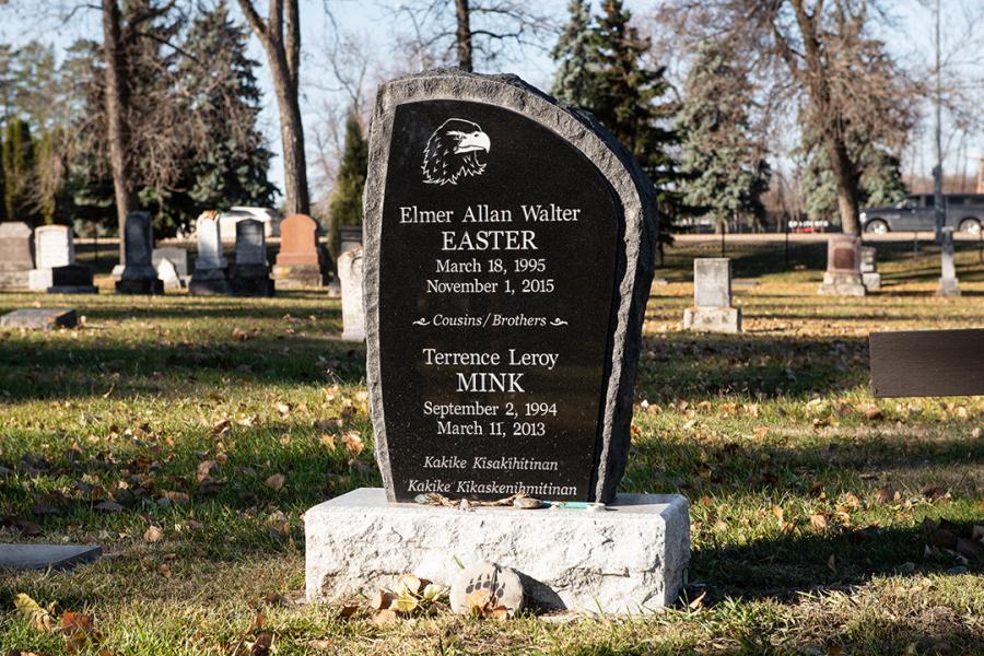 Easter-Mink, Midnight Black custom design memorial installed in the Brandon cemetery