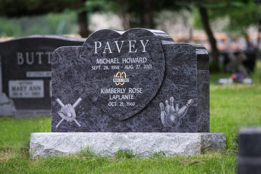Pavey, Bahama Blue custom design heart memorial installed in the Lake of the Woods cemetery.