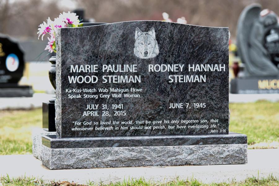 Steiman, Bahama Blue traditional memorial installed in Brookside cemetery