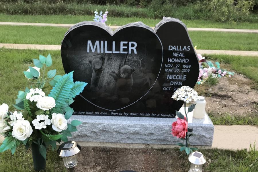 Miller, Midnight black custom design installed in Harlington cemetery Harlington District, Manitoba